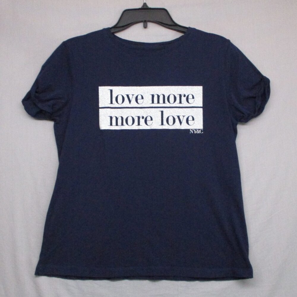 SOHO New York & Company Graphic T-Shirt Blue Women Size | S